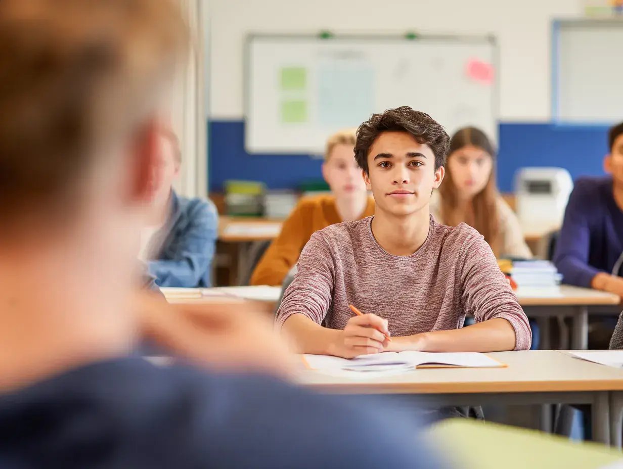 Concentratie Tijdens De Les Op Middelbare School