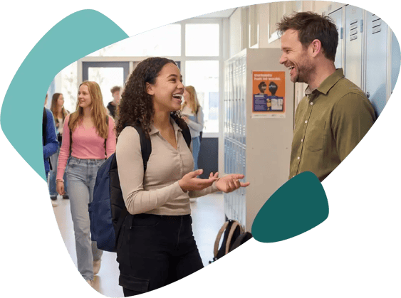 Studenten In Gesprek Op Middelbare School